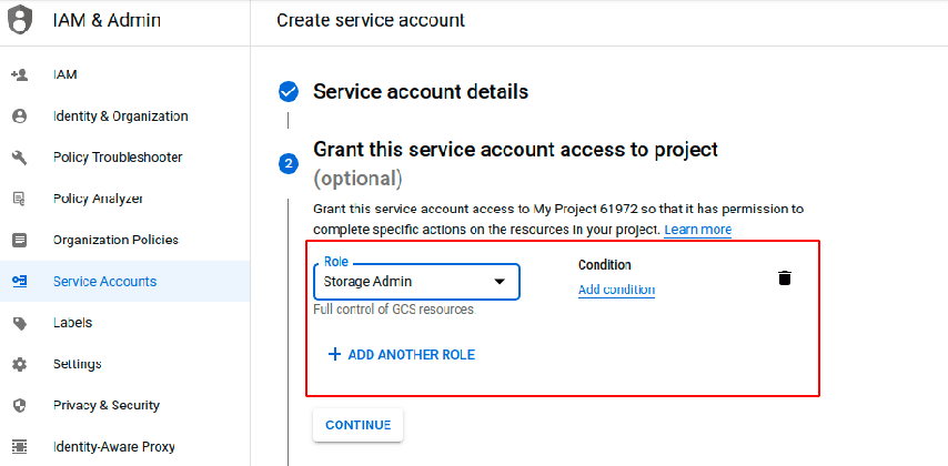 aws iam service account